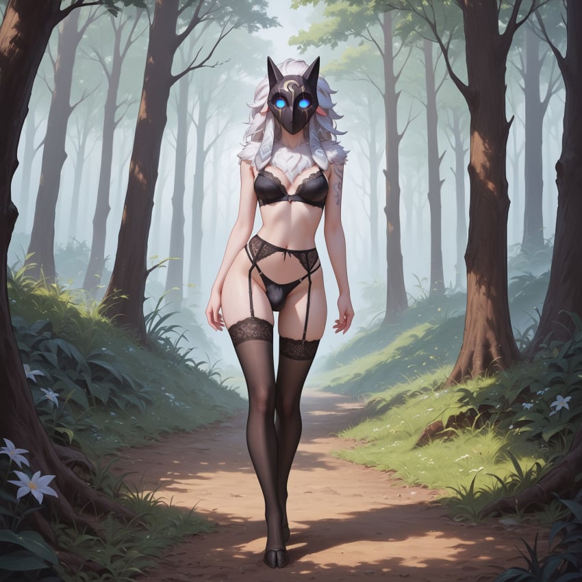 ai_generated animal_ears animal_humanoid blindparty civitai fur futanari hooves kindred league_of_legends lingerie masked_female