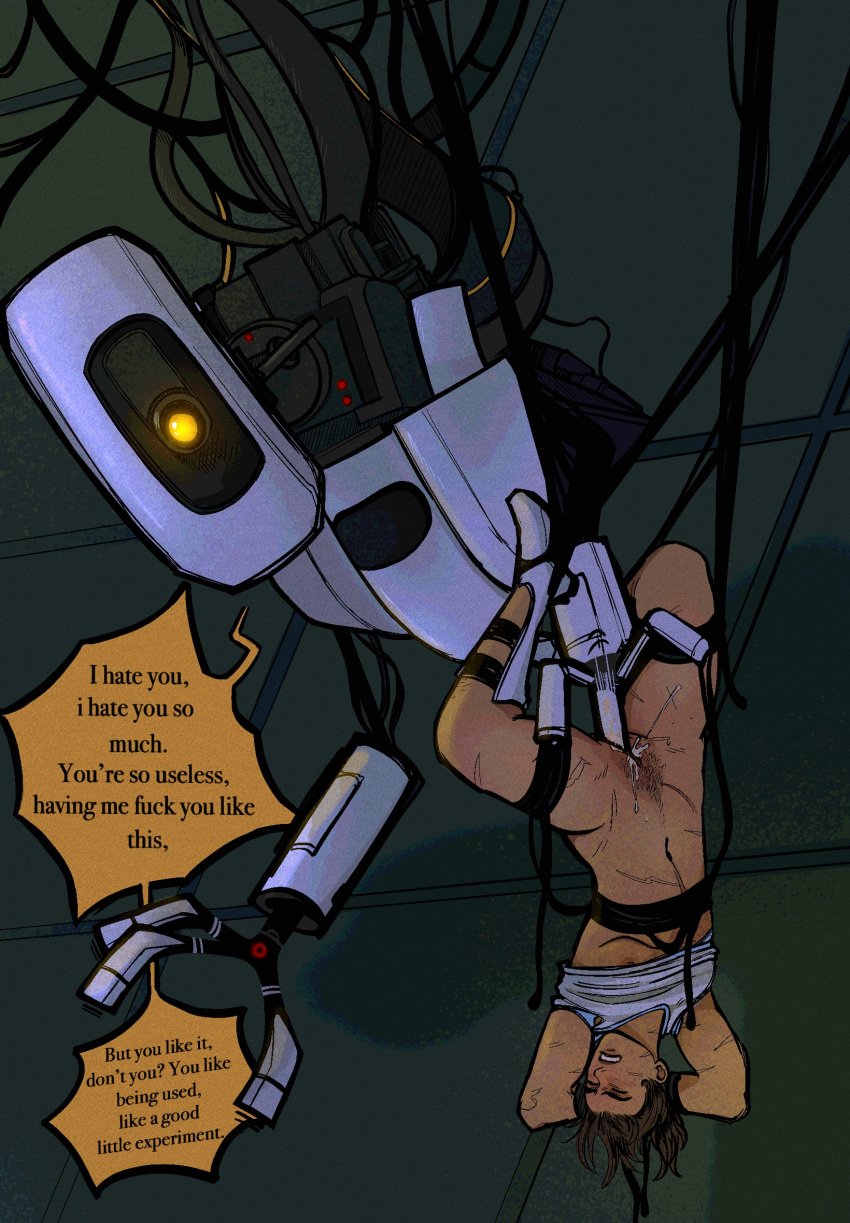 chell dreamcastomatic glados strung_up suspended_in_midair vaginal_penetration