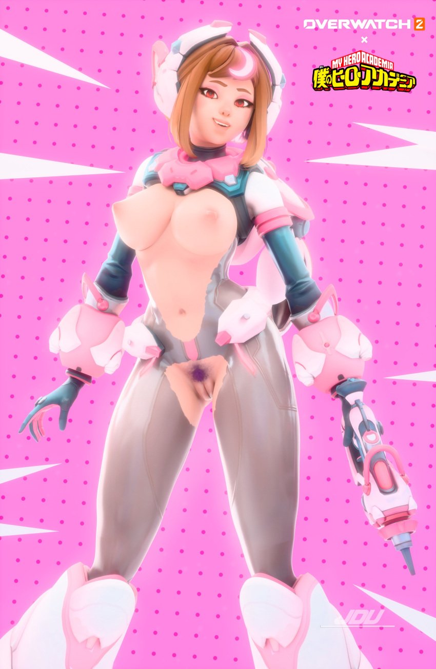 3d breasts_out crotchless jdv juno_(overwatch) my_hero_academia overwatch overwatch_2 tagme uraraka_ochako_(hero_outfit)