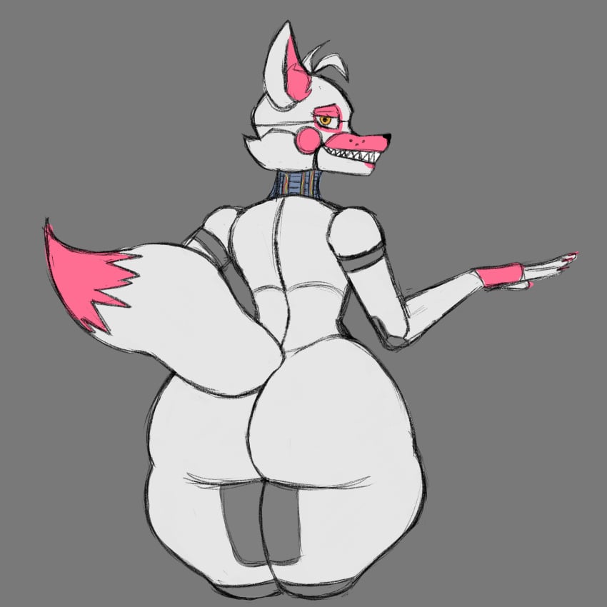 ambiguous_gender animatronic ass ass_bigger_than_head ass_focus big_ass big_butt fat_ass fat_butt five_nights_at_freddy's five_nights_at_freddy's:_sister_location flamboyant foxy_(fnaf) funtime_foxy_(fnaf) funtime_foxy_(fnafsl) huge_ass huge_butt icee_hotter pink_fur tail white_fur xkiwi_snakex