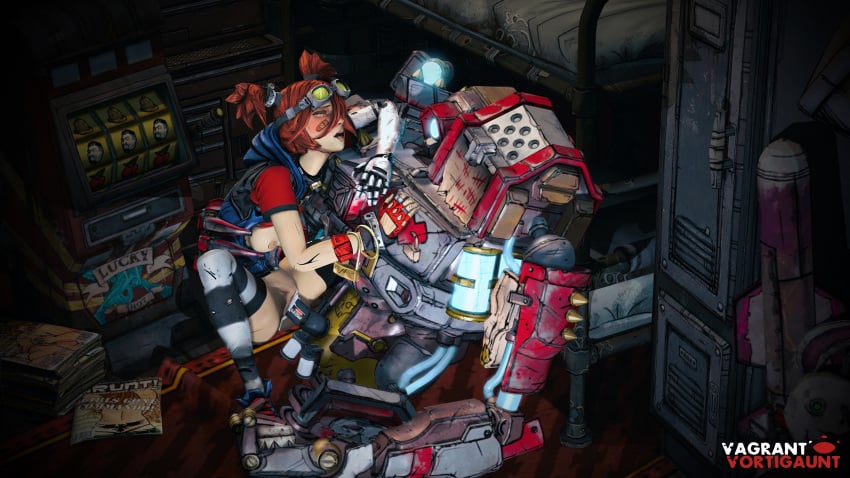 1girls 1robot 3d 3d_model bandage borderlands borderlands_2 breasts carrying cum cum_in_pussy cum_inside deathtrap female floating gaige_(borderlands) garry's_mod genitals goggles goggles_on_head hooded_jacket mechanical mechanical_arm nipples partially_clothed pussy red_hair robot robot_humanoid robot_penis sex sex_with_robot stand_and_carry_position standing_sex stockings straight synthetic twintails vaginal_penetration vaginal_sex vagrantvortigaunt video_game_character video_game_franchise video_games
