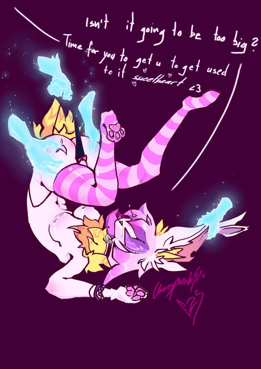 anthro anticipation ass ass_up belly_blush bent_over big_breasts blush blush_lines bracelet breast_blush breasts buckteeth bunny butt_grab choker colored drool_on_face drooling dyed_fur ear_blush ear_pull emo fan_character fat_rolls female foot_fetish foot_focus foreplay fur ghost_hand glowing hair hands highlights_(coloring) hindpaw inner_ear_fluff jewelry kinky lagomorph legs_in_air legs_up navel neck_tuft necklace nipple_piercing nude oc pawpads paws piercing pink_body pink_fur pokemon pokemon_(species) rabbit rabbit_ears saliva_string scene_haircut scorbunny scut_tail shaded shiny size_queen skinny slim stockings striped_body striped_legwear stripes tanga teeth thick_thighs thigh_highs thigh_socks touching_butt touching_thigh underwear underwear_pull undressing white_body white_fur wide_hipped_anthro wide_hipped_female