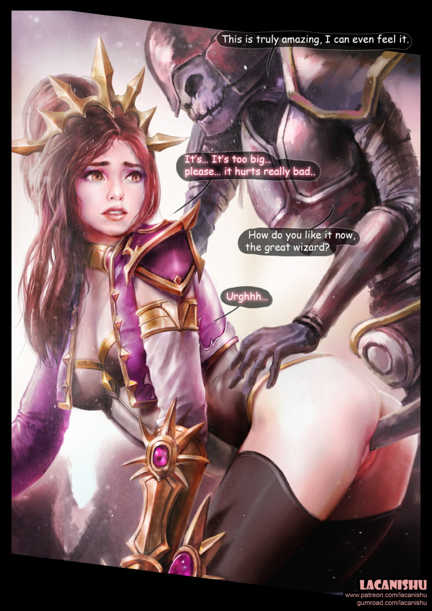 blizzard_entertainment comic deep_penetration diablo diablo_3 english_text functionally_nude heroes_of_the_storm lacanishu li-ming pain painful_penetration rape restrained skeleton speech_bubble straight text trapped vaginal_penetration