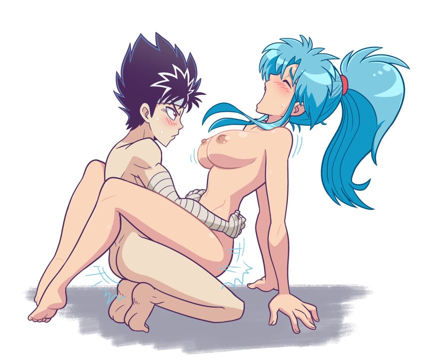 1boy 1girls bandages black_hair blue_hair blush botan breasts datskelebutt feet female hiei itsdatskelebutt large_breasts long_hair moan nipples pale-skinned_female pale_skin ponytail red_eyes sex shinigami shounen_jump tagme yu_yu_hakusho