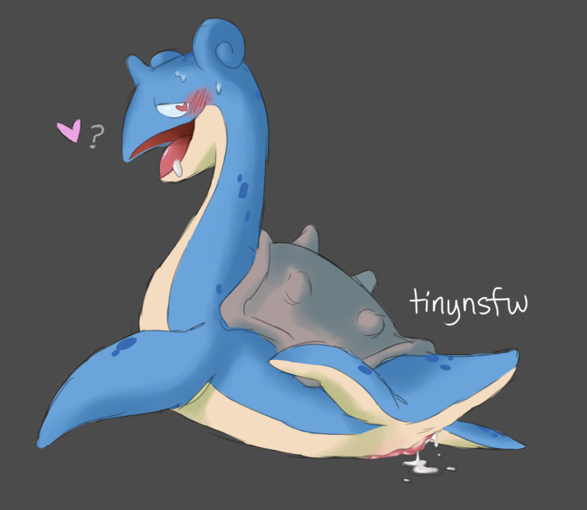 <3_eyes blue_skin blush dripping_pussy female feral flipper heart lapras nintendo pokemon pokemon_(species) pussy raised_leg simple_background solo tinybeasts video_games