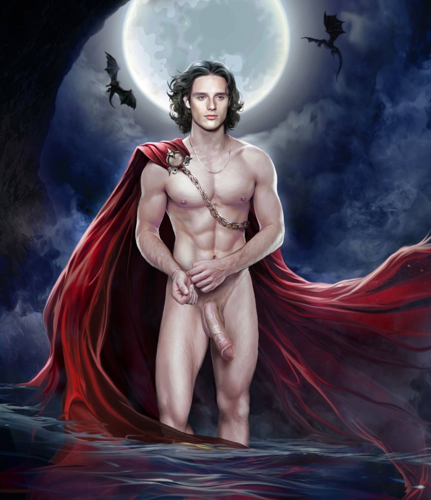 1boy 1male abs big_penis bulging_biceps cape chest dragon game_of_thrones hard_cock hard_on hard_penis house_of_the_dragon jacaerys_velaryon long_hair long_penis male_only naked necklace penis prince royal royalty shoulder_length_hair