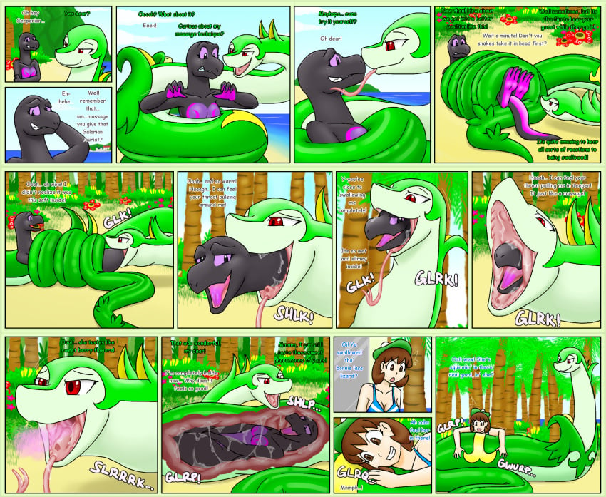 female livinlovindude pokemon pokemon_(species) serperior snake_vore vore