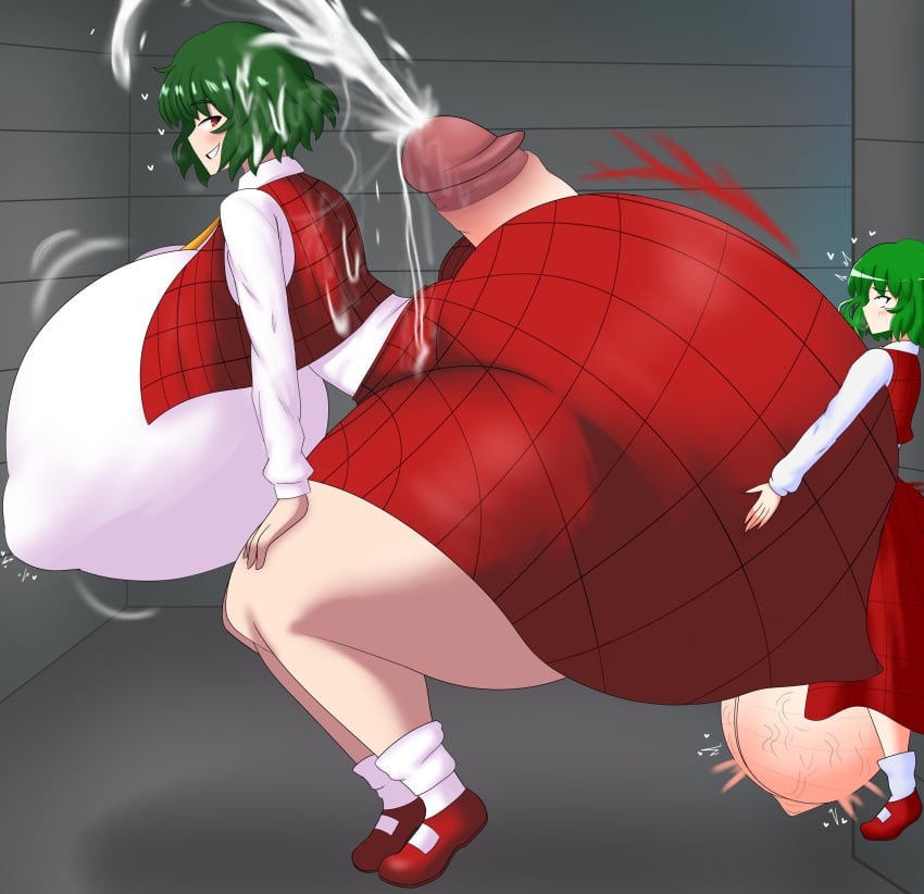 1futa 1girls arcueidoblunder ass bending_down big_ass big_breasts big_butt bigger_female blush breasts clone clothed clothed_female clothed_male clothing female female_focus female_only futa_on_female futanari giantess green_hair green_hair_female height_difference huge_ass huge_boobs huge_breasts huge_butt human hyper_penis kazami_yuuka larger_female light-skinned_female light_skin mini_giantess mostly_clothed selfcest shocked shocked_expression shorter_female size_difference smaller_female touhou touhou_project video_game_character youkai yuka_kazami yuuka_kazami