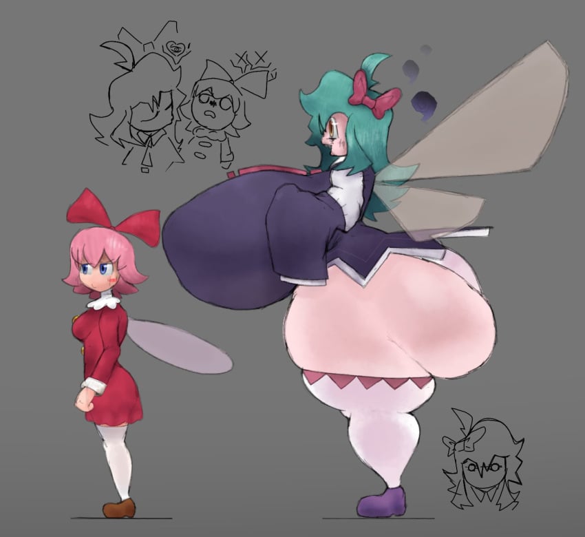 2024 2d 2girls big_areola big_ass big_breasts big_butt big_nipples big_thighs bigger_female blue_eyes bow clothed dark_background demon demon_girl fairy fairy_wings female female_only girl girls gray_background hair_antenna hair_ribbon hairbow hazel_eyes hyper hyper_ass hyper_breasts hyper_butt kirby_(series) kirby_64 kirby_64:_the_crystal_shards large_areolae large_ass large_breasts large_butt large_fairy large_thighs larger_female light-skinned light-skinned_female light_body light_green_hair light_skin long_hair long_sleeves nintendo nintendo_64 nintendo_princess original_character pale pale-skinned_female pale_body pale_skin pale_skinned_female petite petite_body petite_female petite_girl pink_hair princess red_bow red_clothing red_dress red_ribbon ribbon ribbon_(kirby) sharp_teeth short_hair short_hair_female short_skirt side_view size_comparison size_difference sketches smaller_female thighhighs thin_female thin_waist voluptuous voluptuous_body voluptuous_fairy voluptuous_female whirlzie