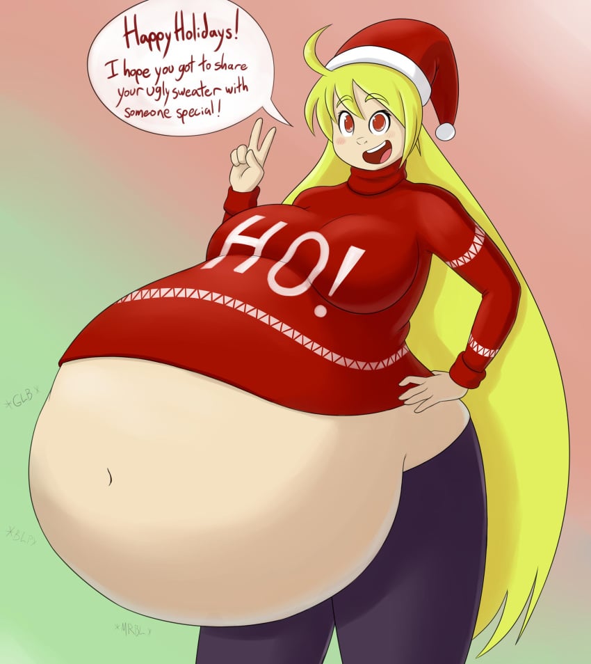 christmas christmas_outfit dawn_(pyxxyl) english english_text pyxxyl text vore vore_belly xmas