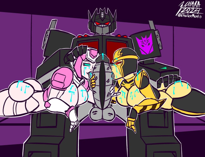 1boy 2024 2d 2d_(artwork) 2girls arcee ass big_breasts big_penis blackarachnia busty collaborative_fellatio cum cum_covered cum_on_body decepticon_insignia enbiarts ffm_threesome huge_breasts huge_cock kiss_mark large_penis licking_penis lipstick_mark lipstick_on_penis nemesis_prime oral penis robot robot_boy robot_girl straight tagme thick_penis threesome transformers