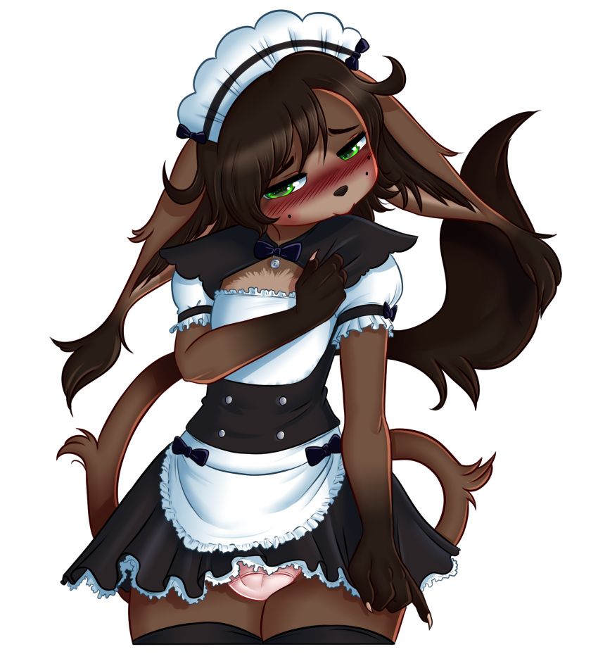 1boy brown_fur bulge chupacabra clothing eric_dielli femboy fur girly lemur2003_(artist) maid_uniform male male_only solo trap uniform