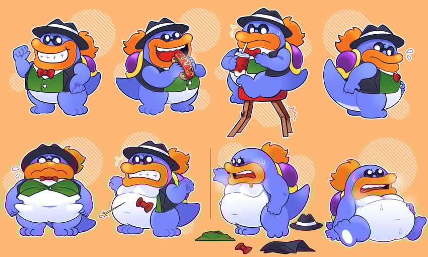 button_pop clubba eating eating_food embarrassed fat grubba koopa paper_mario paper_mario:_the_thousand-year_door spike tagme weight_gain
