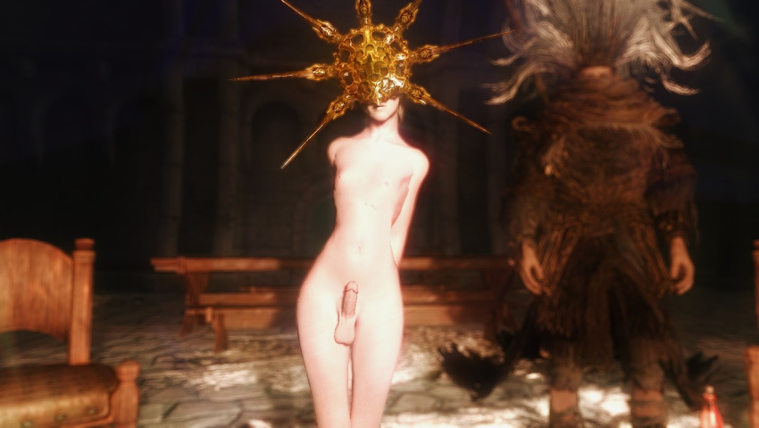 3d bethesda_softworks brothers dark_souls dark_souls_3 dark_sun_gwyndolin deity erection mods nameless_king nipples nude penis siblings skyrim testicles the_elder_scrolls trap