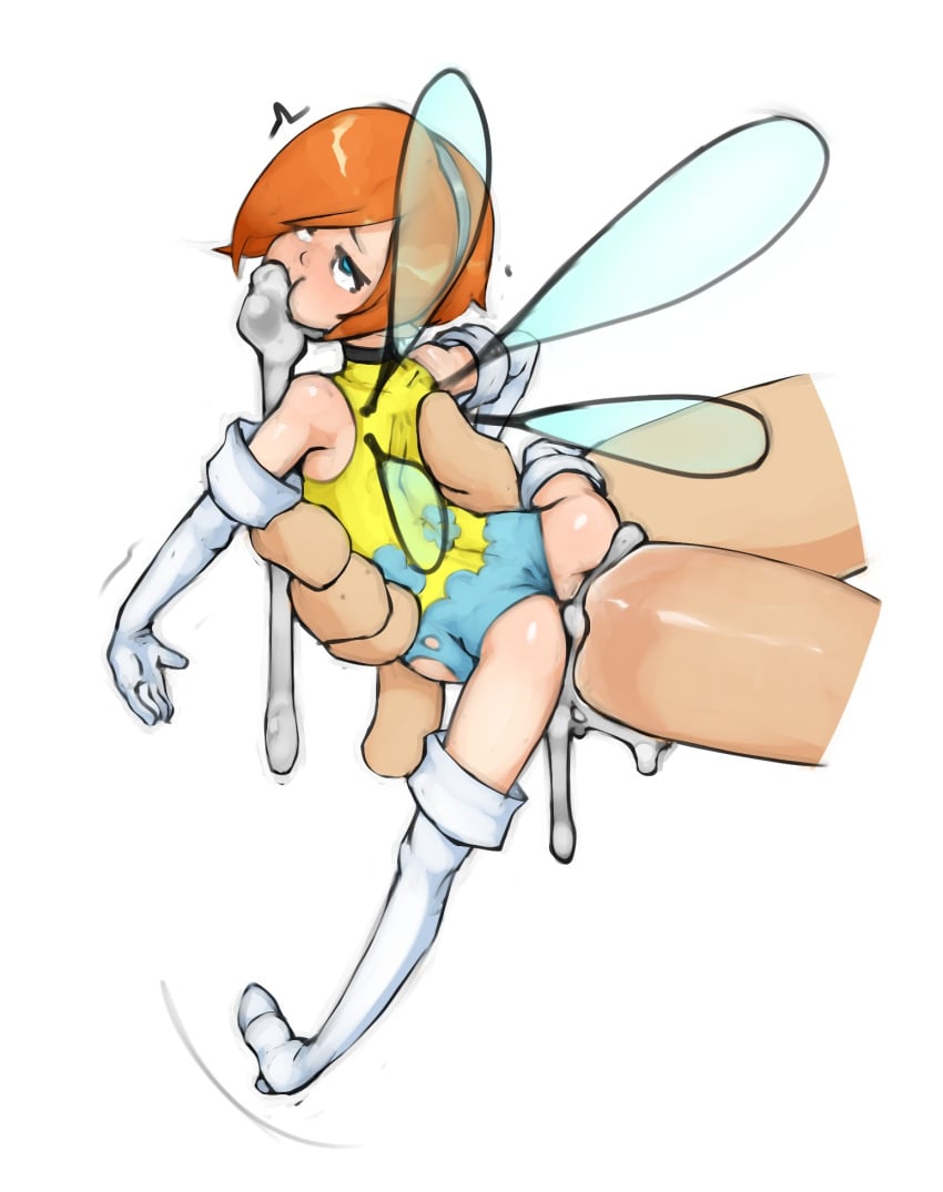 atlus blue_eyes breasts fairy fairy_wings feet female gallica metaphor:_refantazio minigirl orange_hair pointy_ears sega short_hair size_difference wings