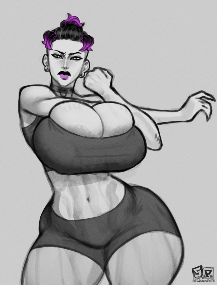 1female 1girls big_breasts big_breasts big_thighs breasts breasts cleavage commission female female female_focus female_only huge_breasts huge_breasts huge_thighs ignantastro large_breasts large_thighs large_tits sketch stardustpapi tagme thick_thighs thighs