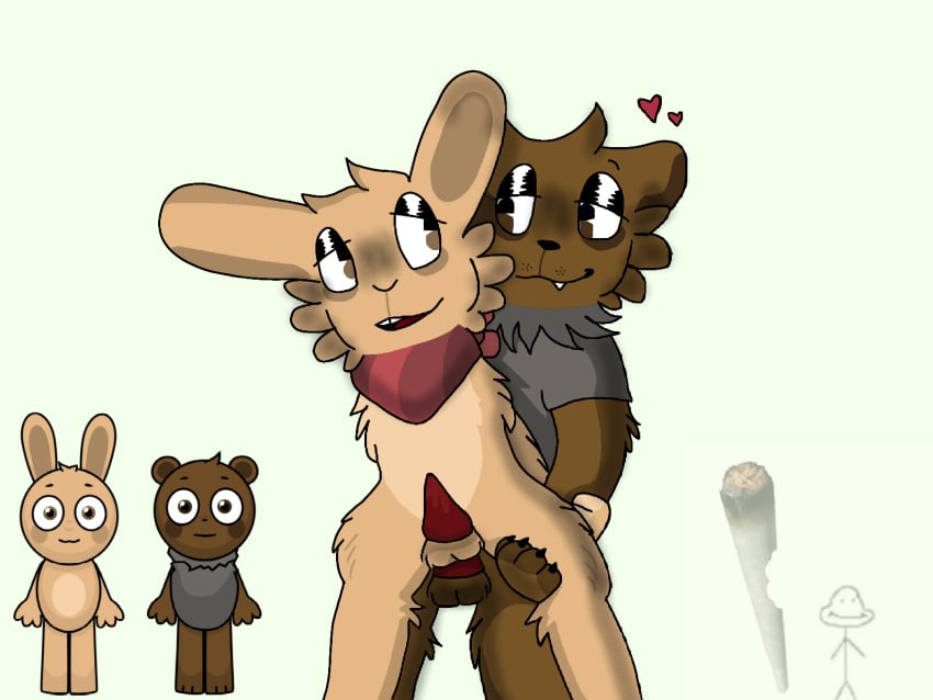 2boys abgerny absurd_res amateur_artist anal_sex anthro anthro_on_anthro anthro_only bandana bandana_on_neck bandana_only bear bearrito_(abgerny) benson_(abgerny) blushing bunny crossbreeding eyes_half_open furry furry_male furry_only gay hearts_around_head incredibox_mod leporid leporid_humanoid leporidae looking_at_each_other partially_clothed partially_clothed_male precum rabbit self_upload shaded smiling smiling_at_partner toony two_tone_body two_tone_fur ursid ursid_humanoid white_background yaoi