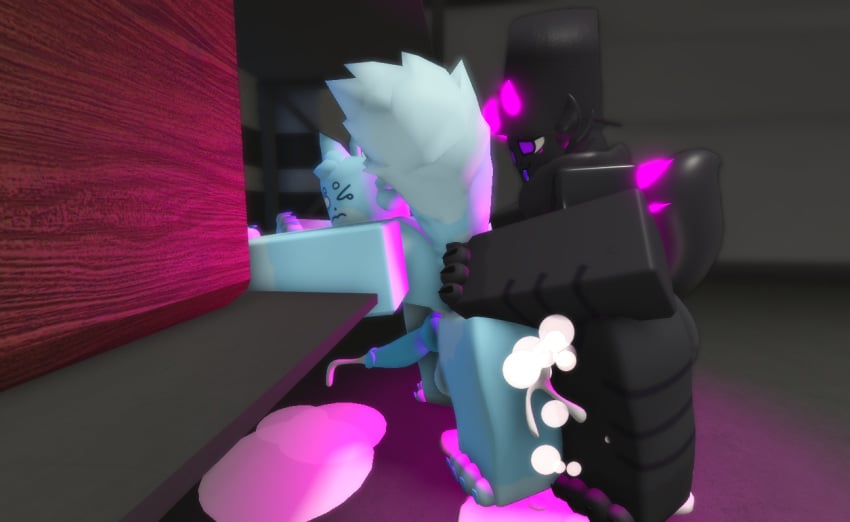 anal_sex anthro balls buck_(kaiju_paradise) cock cum cum_in_ass cum_inside cum_while_penetrated cumshot furry ghost_fox_(kaiju_paradise) kaiju_paradise looking_pleasured male male/male ravenuwu roblox self_upload sex