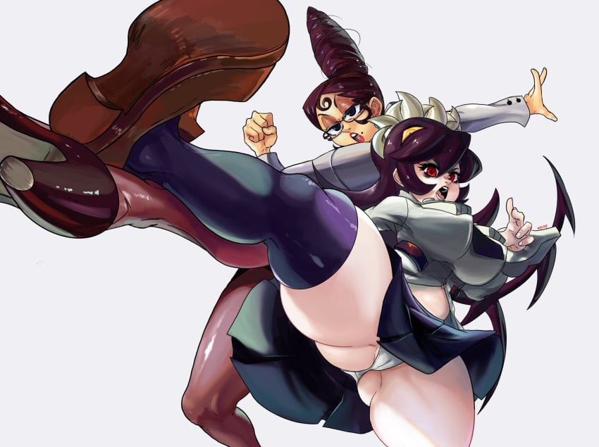 filia_(skullgirls) noblood open_legs panties skullgirls spread_legs thick_thighs