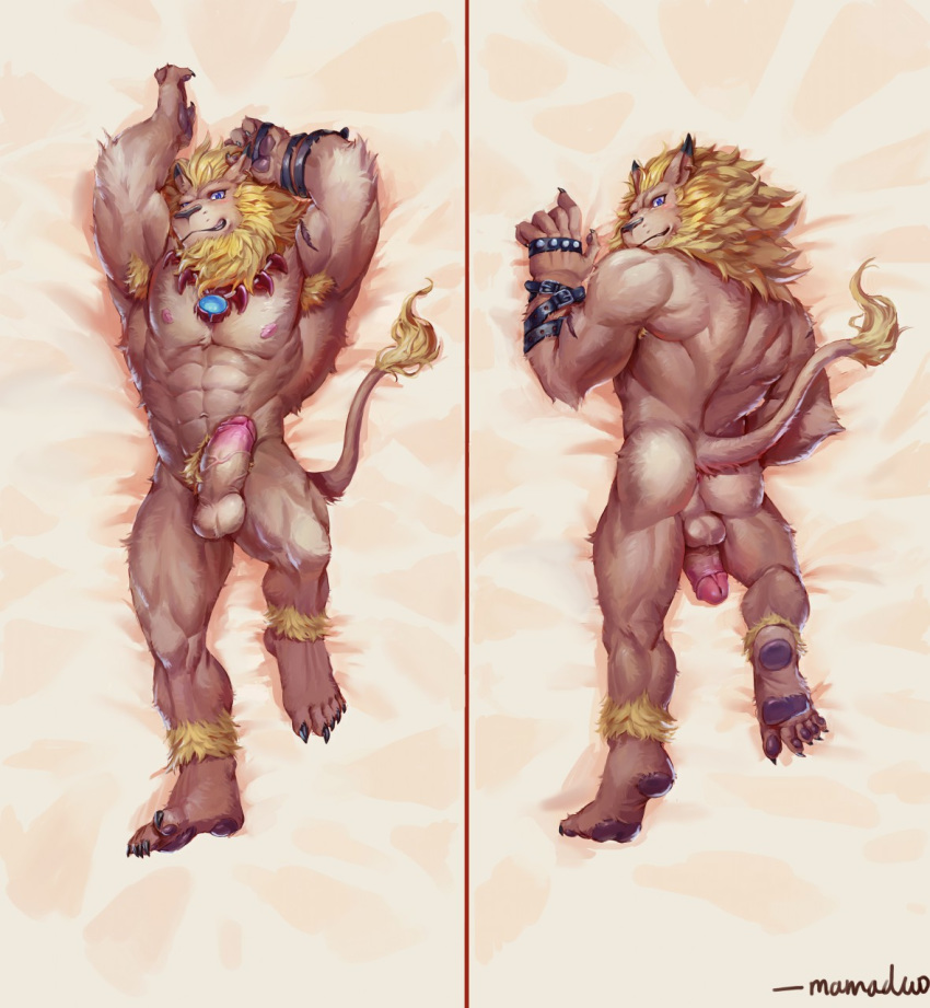 balls dakimakura_design digimon leomon male male_only mamaduo penis