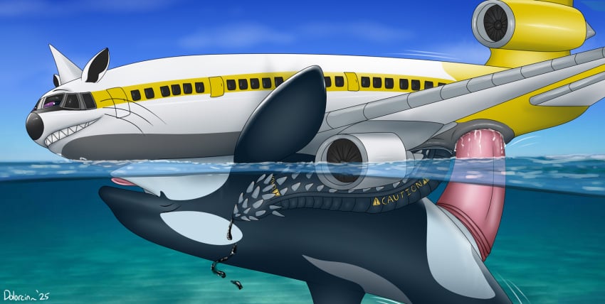 2025 aircraft airplane anal anal_sex animal_genitalia animal_penis big_penis black_body bodily_fluids cetacean cetacean_genitalia cetacean_penis dolorcin dolphin dorsal_fin duo erection feral feral_on_feral feral_penetrated feral_penetrating feral_penetrating_feral fin genital_fluids genital_slit genitals hi_res huge_cock jet_engine living_aircraft living_airplane living_machine living_vehicle machine macro male male/male male_feral male_penetrated male_penetrating male_penetrating_male mammal marine markings oceanic_dolphin open_mouth orca partially_submerged pectoral_fin penetration penile penile_penetration penis penis_in_ass precum sea sex spiked_penis spikes spikes_(anatomy) tapering_penis toothed_whale vehicle warning_sign water white_body year yellow_markings