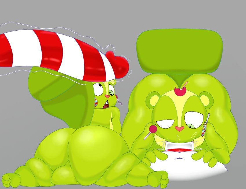 absurd_res anthro anthro_penetrated ass balls big_butt big_penis bodily_fluids candy candy_cane dessert digital_media_(artwork) duo erection fellatio food food_creature fur genital_fluids genitals green_body green_fur happy_tree_friends hi_res huge_butt huge_cock humanoid_genitalia humanoid_penis living_candy looking_back male male/male male_anthro male_on_anthro male_on_bottom male_penetrated male_penetrating male_penetrating_male mammal nude nutty_(htf) on_bottom open_mouth oral oral_penetration penetration penile penile_penetration penis rodent sciurid sex simple_background size_difference tail teeth thick_thighs tree_squirrel wide_hips woopyy