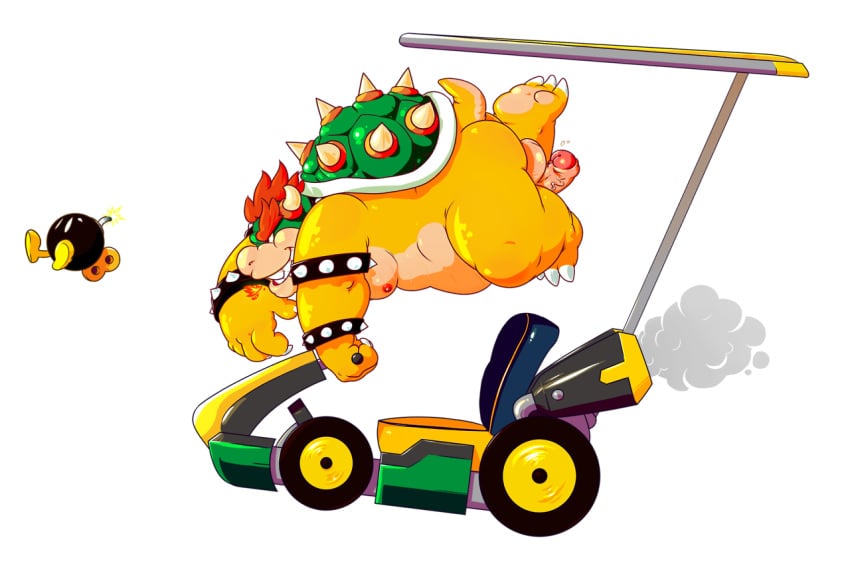 1boy balls bob-omb bowser dogfu koopa male male_only mario_(series) mario_kart nintendo penis scalie solo video_games