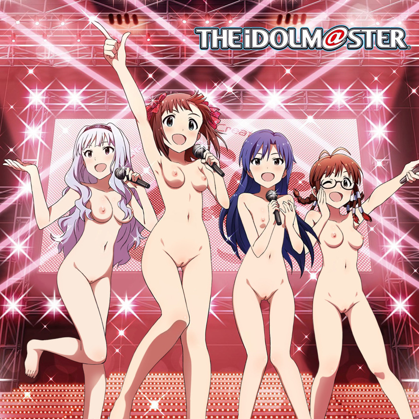 akizuki_ritsuko amami_haruka disc_cover feet idolmaster kisaragi_chihaya megane naked nipples photoshop pussy shijou_takane uncensored