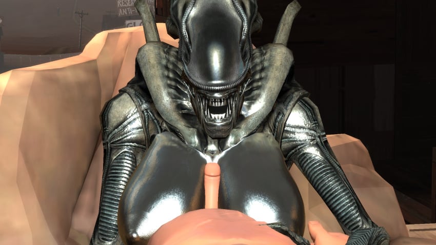 alien_(franchise) breasts female_xenomorph heavy heavy_(team_fortress_2) paizuri pov xenomorph