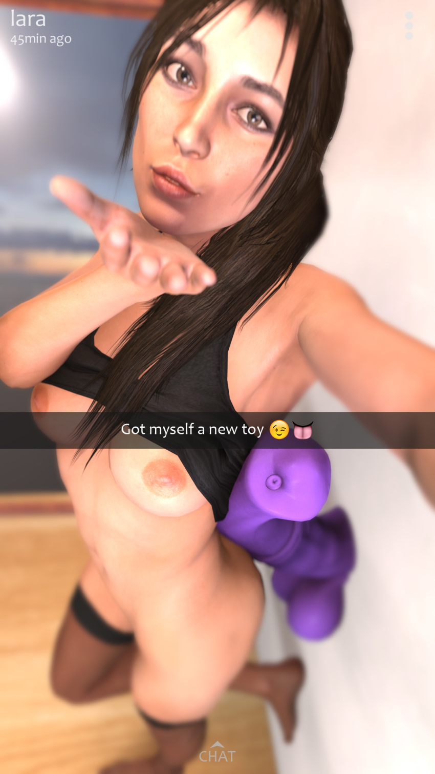 3d dildo female horsecock horsecock_dildo huuu lara_croft lara_croft_(survivor) snapchat solo source_filmmaker tomb_raider