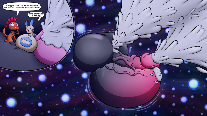 anthro astronomical_hyper balls cum cum_explosion ejaculation_bulge excessive_cum excessive_precum hyper hyper_balls hyper_penis ignatius_(miles57) macro miles57 minty_(9-puzzle) minun nintendo penis pokemon pokemon_(species) precum scrafty semi-anthro tagme