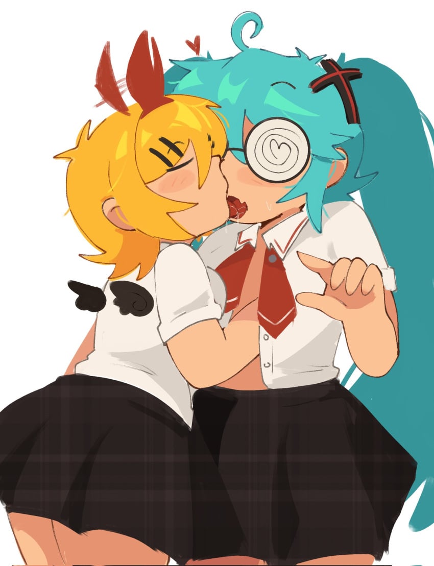 confessions_of_a_rotten_girl_(vocaloid) hatsune_miku lesbian_kiss making_out yuri yuri yuri