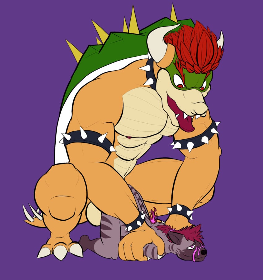 ambiguous_penetration anthro ass_up big_dom_small_sub bodily_fluids bondage bondage bound bowser bracelet collar dominant dominant_male fire flaming_tail from_behind_position giga_bowser grabbing_arms grabbing_from_behind haihaiena hi_res holding_partner hyena jewelry koopa larger_male looking_pleasured lying male male/male mammal mario_bros muscular muscular_anthro muscular_male muzzle_(object) muzzled nintendo nipples on_front penetration rarushi ribbon_bondage ribbon_restrained ribbons scalie sex size_difference smaller_male smaller_penetrated spiked_bracelet spiked_collar spikes striped_hyena submissive submissive_male super_smash_bros. tail tears tears_of_pleasure tied_mouth tied_muzzle tongue tongue_out