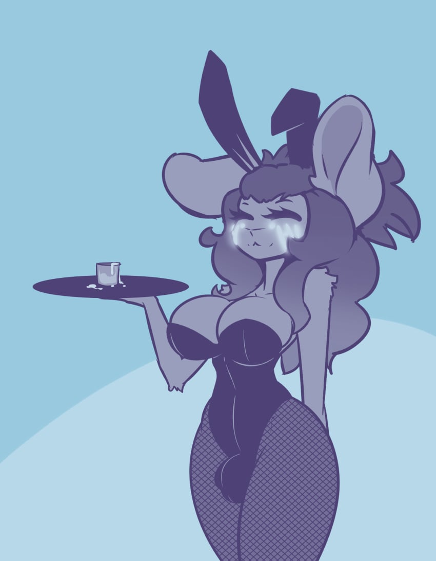 1futa 2017 anthro balls_in_bunnysuit bat big_breasts black_fur black_hair blue_background blue_hair blush breasts bulge bunny_costume bunny_ears closed_eyes clothed clothing costume cum cum_in_a_cup dickgirl fake_ears fake_rabbit_ears fishnet fur furry futa_only futanari glass glowing_flesh grey_fur hair hi_res intersex legwear limebreaker long_ears mammal michi_tsuki original penis_in_bunnysuit simple_background smile solo stockings thick_thighs tray voluptuous wide_hips