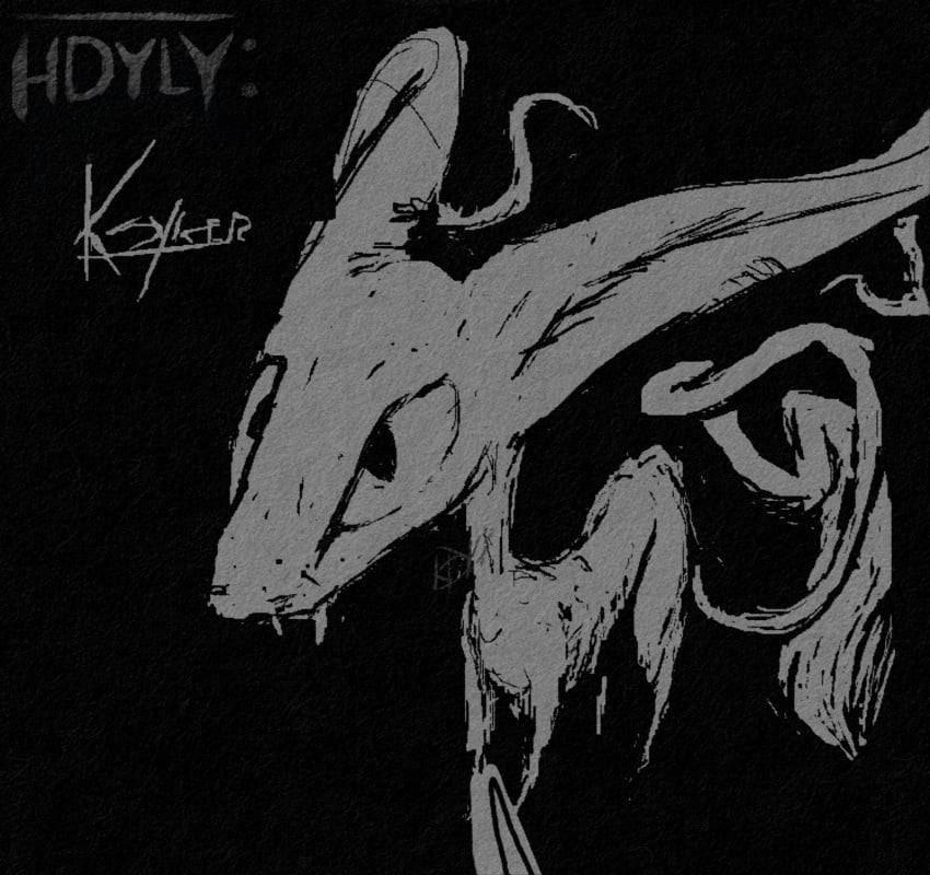 artist_logo artist_name digital_media_(artwork) english_text felid felidae feline feral hdyly hi_res ksyker_ringola logo long_ears long_limbs long_tail male mammal monochrome shaded signature simple_background simple_shading solo tail text viewed_from_above