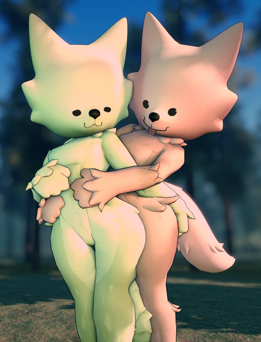 2girls 3d absurd_res black_nose canine canine_humanoid couple dot_eyes female_only furry furry_ears furry_female furry_only furry_tail green_fur hi_res hugging_another hugging_from_behind humping lesbian_couple mint_doggo_(tpaktop) no_genitals_shown pale_fur pawpads paws red_fur roblox roblox_avatar roblox_background roblox_rthro roblox_studio saliva saliva_on_tongue self_upload strawberry_doggo_(tpaktop) tongue tongue_out tpaktop yuri