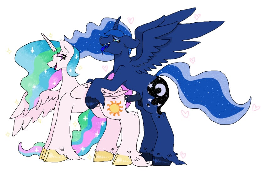 cetacean69 female_only feral feral_on_feral feral_only feral_penetrating feral_penetrating_feral horsecock horsecock_futanari incest princess_celestia_(mlp) princess_luna_(mlp) self_upload siscon sisters wings