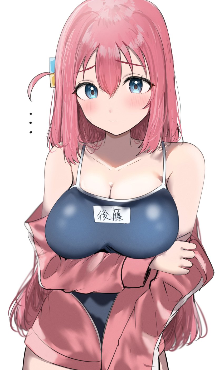 ... 1girls absurd_res absurdres arm_under_breast arm_under_breasts bare_shoulders bare_skin bikini blue_bikini blue_eyes blue_eyes_female blue_one-piece_swimsuit blue_swimsuit blue_swimwear blush blush_face blush_lines blushed_face blushing_at_viewer blushing_face blushing_female bocchi_the_rock! breasts busty busty_female busty_teen cleavage coat coat_down collarbone dot_nose embarrassed embarrassed_exposed_female embarrassed_expression embarrassed_female exposed_shoulders exposed_skin eyebrows_visible_through_hair fair_skin female female_focus female_only fingers gotou_hitori hair_between_eyes hair_ornament hair_ornaments hand_on_arm hand_on_own_arm high_resolution high_school_student highres jacket jacket_down large_breasts lean_body lean_figure light-skined_female light-skinned light-skinned_female light_skin light_skin_female light_skinned light_skinned_female long_hair looking_at_viewer narrow_waist off_shoulder one-piece_swimsuit open_coat open_jacket open_topwear pale pale-skinned_female pale_skin pale_skinned_female pink_coat pink_eyebrows pink_hair pink_hair_female pink_jacket pink_topwear school_girl school_swimsuit shoulders simple_background slender_body slender_waist slim_girl slim_waist smooth_skin solo standing sunya_(honorin-yuunibo) swimsuit swimwear teen_girl teenage_girl teenager thin_waist topwear topwear_aside topwear_down upper_body white_background