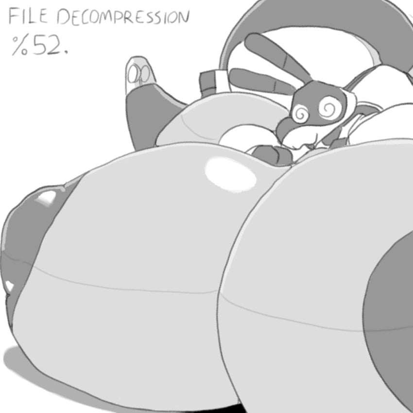 1:1 2024 animated big_breasts breast_expansion breasts digital_drawing_(artwork) digital_media_(artwork) english_text expansion female huge_breasts hyper hyper_breasts inflation machine monochrome nipples robot short_playtime simple_background sofmallow solo spiral_eyes tail text tongue tongue_out white_background