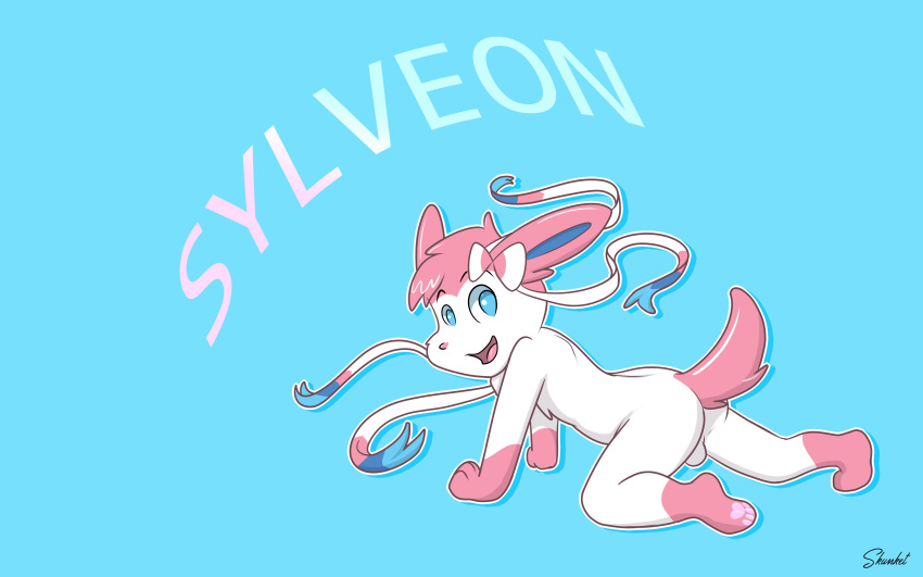 ass bits cute eeveelution invalid_tag nintendo pokemon poking showing skunket sylveon teasing video_games wallpaper