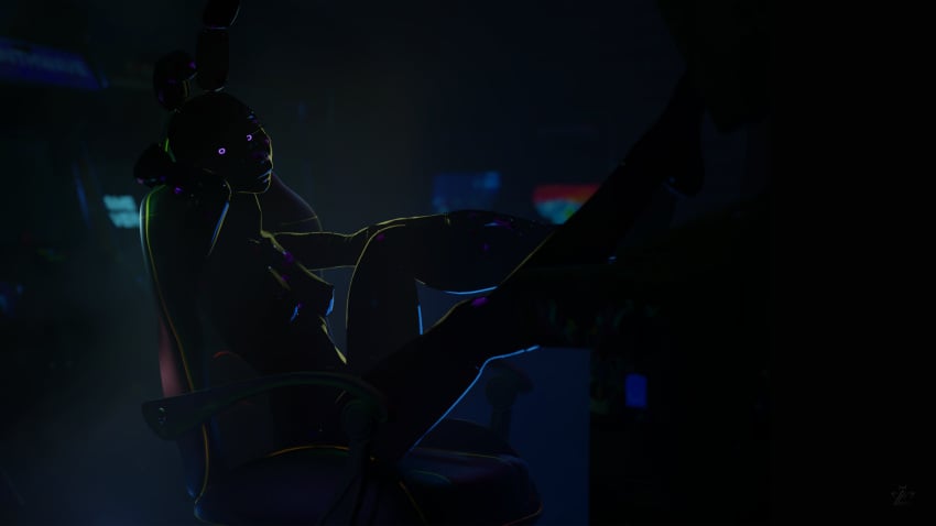 3d_(artwork) animatronic anthro bleak_ambiance breasts chair digital_media_(artwork) female five_nights_at_freddy's five_nights_at_freddy's_2 fog foot_on_table furniture glowing glowing_eyes hi_res horror_(theme) hswlls lagomorph leporid looking_at_viewer machine mammal on_chair pose rabbit robot scottgames shadow_bonnie_(fnaf) shadow_bonnie_(psychojohn2) sitting sitting_on_chair small_breasts solo solo_focus table