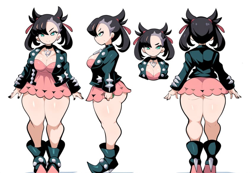 1girls ai_generated alternate_breast_size ass big_ass dat_ass female large_breasts marnie_(pokemon) mullon novelai panties pokemon pokemon_ss reference_sheet solo solo_female solo_focus thick_thighs voluptuous voluptuous_female wide_hips