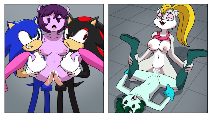 2girls 3boys alien antennae areolae artist_request berri breasts conker's_bad_fur_day double_penetration green_hair green_skin nebula_(naq) nebula_and_quasar nipples open_mouth penis purple_hair purple_skin quasar_(naq) sex shadow_the_hedgehog sonic_(series) sonic_the_hedgehog vaginal_penetration