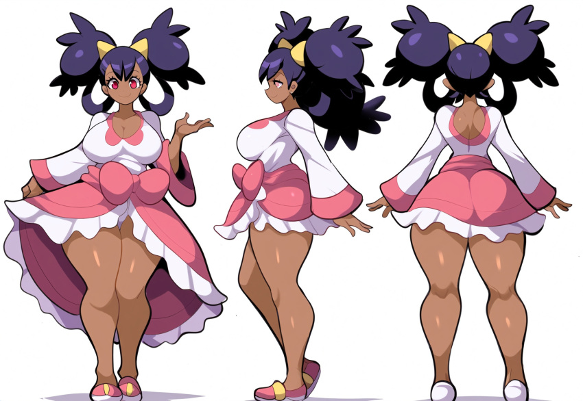 1girls ai_generated alternate_breast_size ass big_ass dark-skinned_female dark_skin dat_ass female iris_(pokemon) large_breasts long_hair mullon novelai pokemon pokemon_bw reference_sheet solo solo_female solo_focus thick_thighs voluptuous voluptuous_female wide_hips