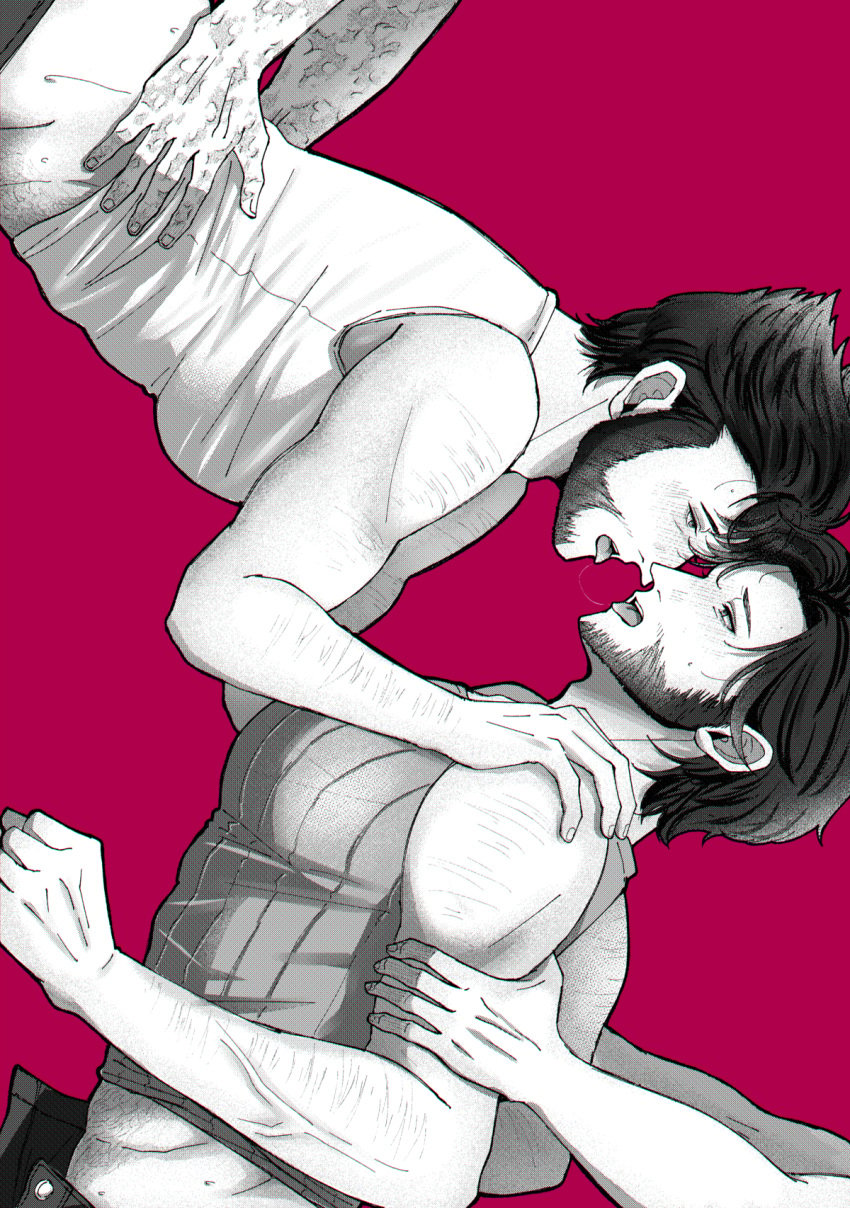 4boys after_kiss arm_hair ass beard blush deadpool deadpool_&_wolverine_(2024) doghooouse dual_persona eye_contact facial_hair full-face_blush gay group_sex hand_on_another's_shoulder holding_another's_arm implied_sex james_howlett large_pectorals logan_(x-men) looking_at_another male_focus marvel marvel_cinematic_universe marvel_comics monochrome multiple_boys muscular muscular_male mutant_(marvel) mutate_(marvel) open_fly pants pectorals saliva saliva_trail scar scars_all_over selfcest sex sex_from_behind short_hair sideways sweat sweatdrop tank_top tongue tongue_out veins veiny_arms wade_wilson wolverine_(x-men) x-men x-men_origins:_wolverine yaoi