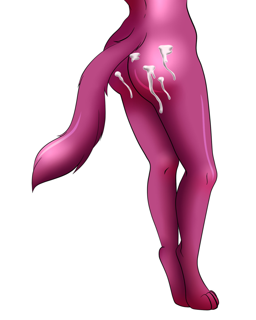 2017 anthro ass biped canine cum cy4n4d3v1l female fur hair mammal nude pink_fur pink_hair rosy solo