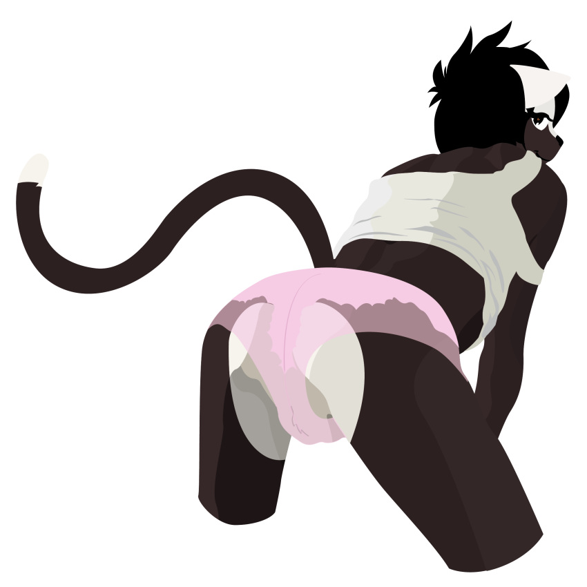 <3_eyes anthro balls butt_heart clothing feline feline girly heart jenny leaning looking_at_viewer male mammal panties solo underwear