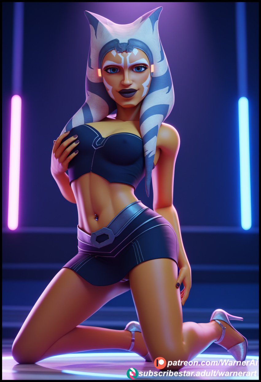 ahsoka_tano ahsoka_tano_(imperial) ai_generated clone_wars heels jedi jedi_padawan slutty_outfit star_wars stripper_pole