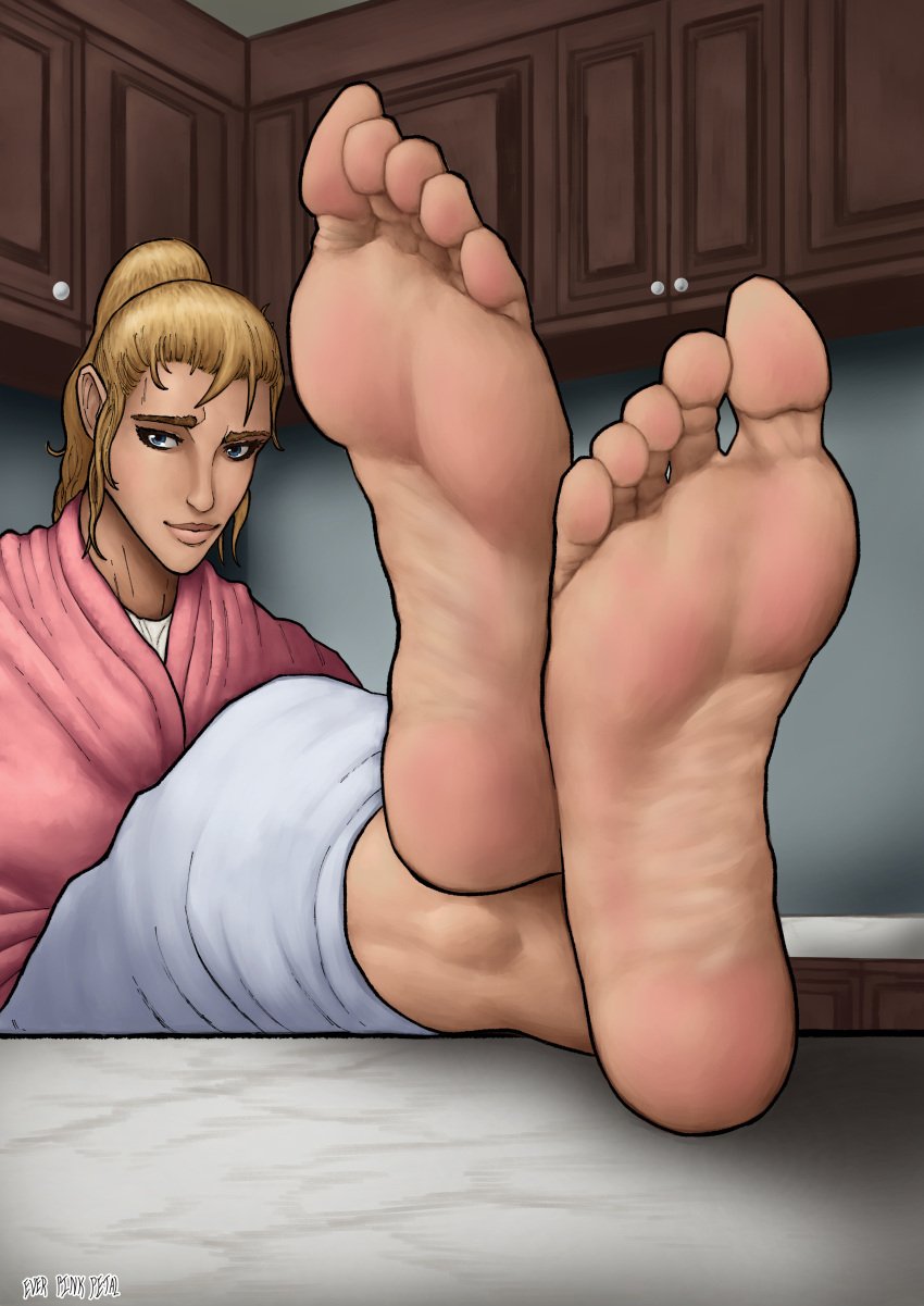 1girls blonde_female blonde_hair blonde_hair clothed clothing feet feet_focus feet_together feet_up female femdom foot_fetish foot_focus pov