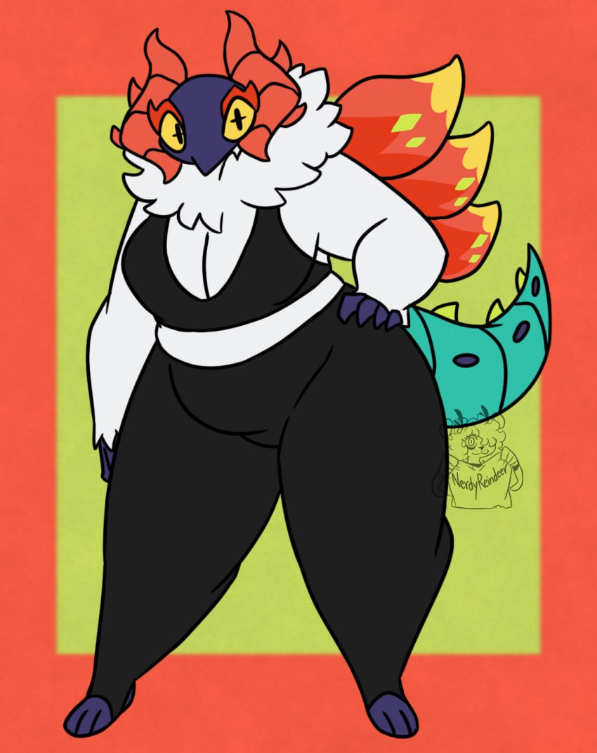 big_breasts breasts cleavage female furry generation_5_pokemon huge_breasts nerdyreindeer pokemon pokemon_(species) tagme thick_thighs volcarona wide_hips